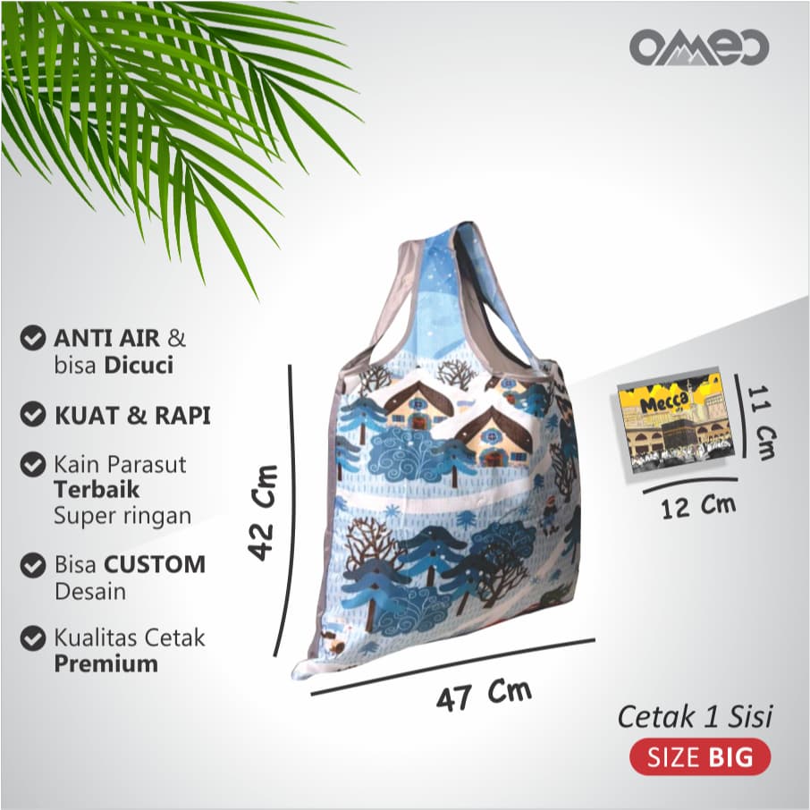 Tas Belanja Lipat / Shopping Bag Full Printing Limited Edition size BIG OMEO TB 21