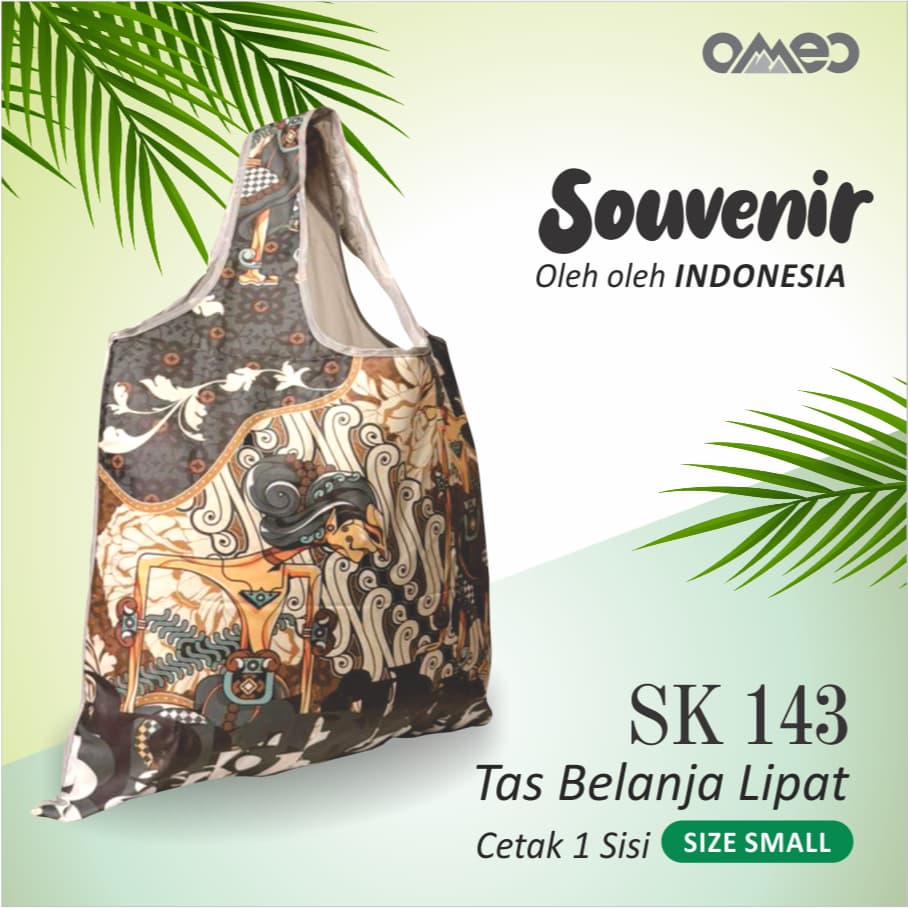 Tas Belanja Lipat / Shopping Bag Full Printing EDISI BATIK INDONESIA Limited Edition size SMALL OMEO SK 143