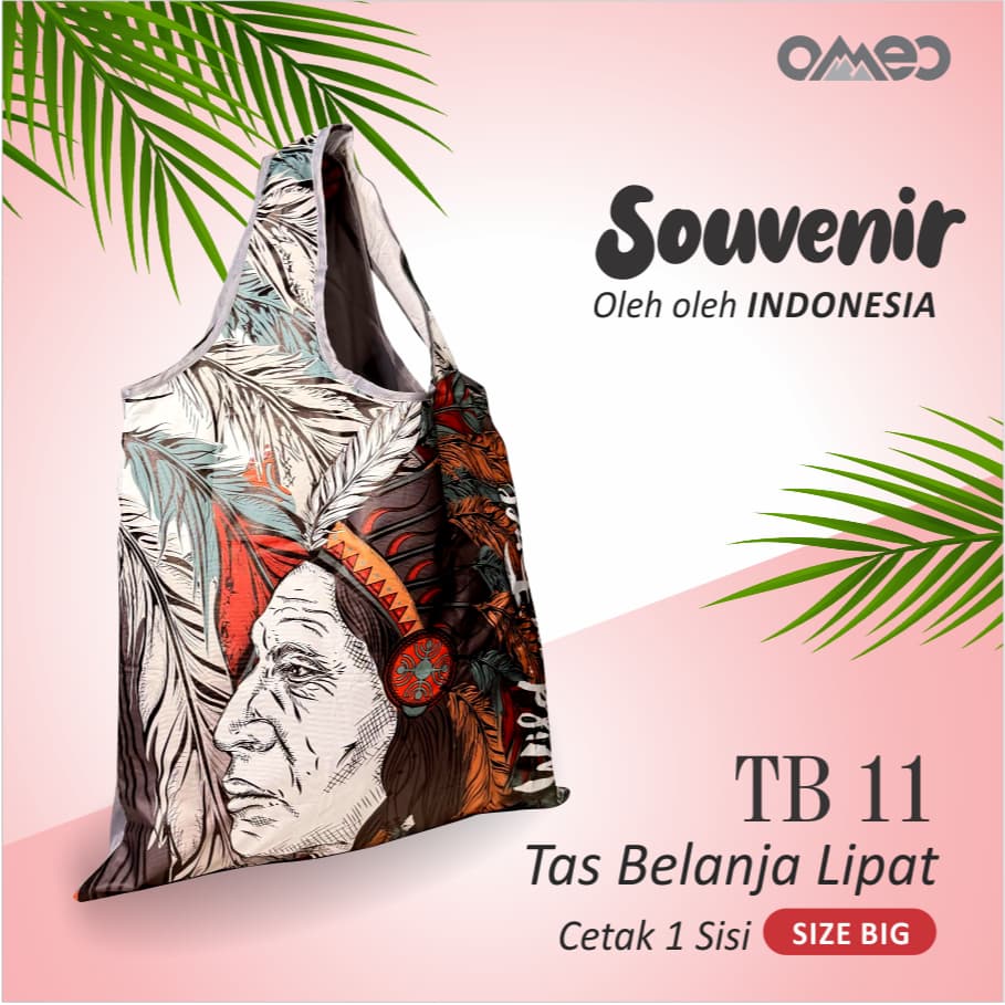 Tas Belanja Lipat / Shopping Bag Full Printing INDIAN Limited Edition size BIG OMEO TB 11