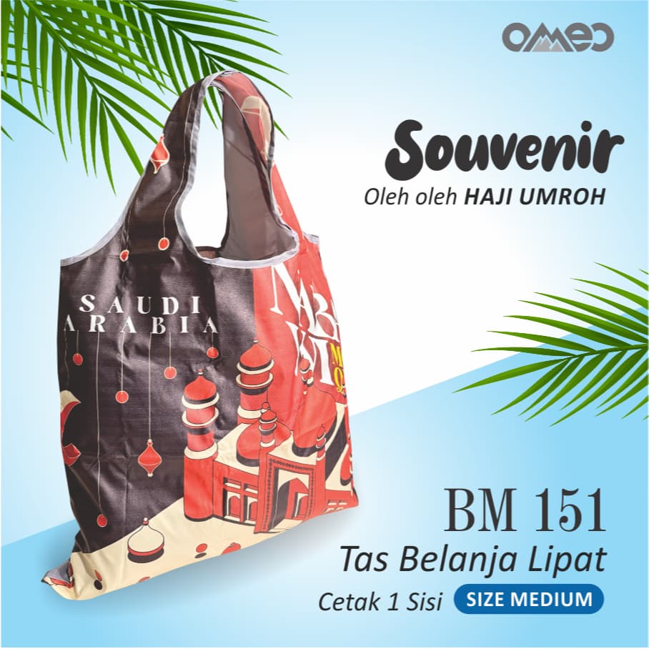Oleh Oleh HAJI dan UMROH Souvenir Tas Belanja Lipat Size Medium BM 151