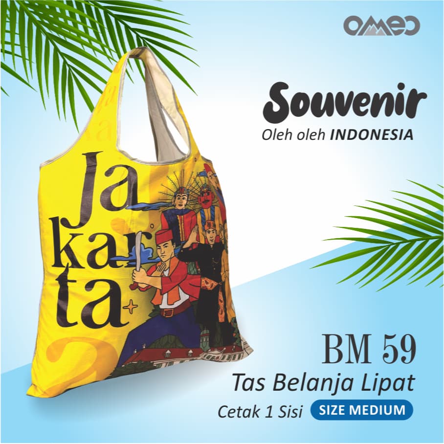 OMEO Tas Belanja Lipat Shopping Bag Motif Jakarta Size MEDIUM BM 59