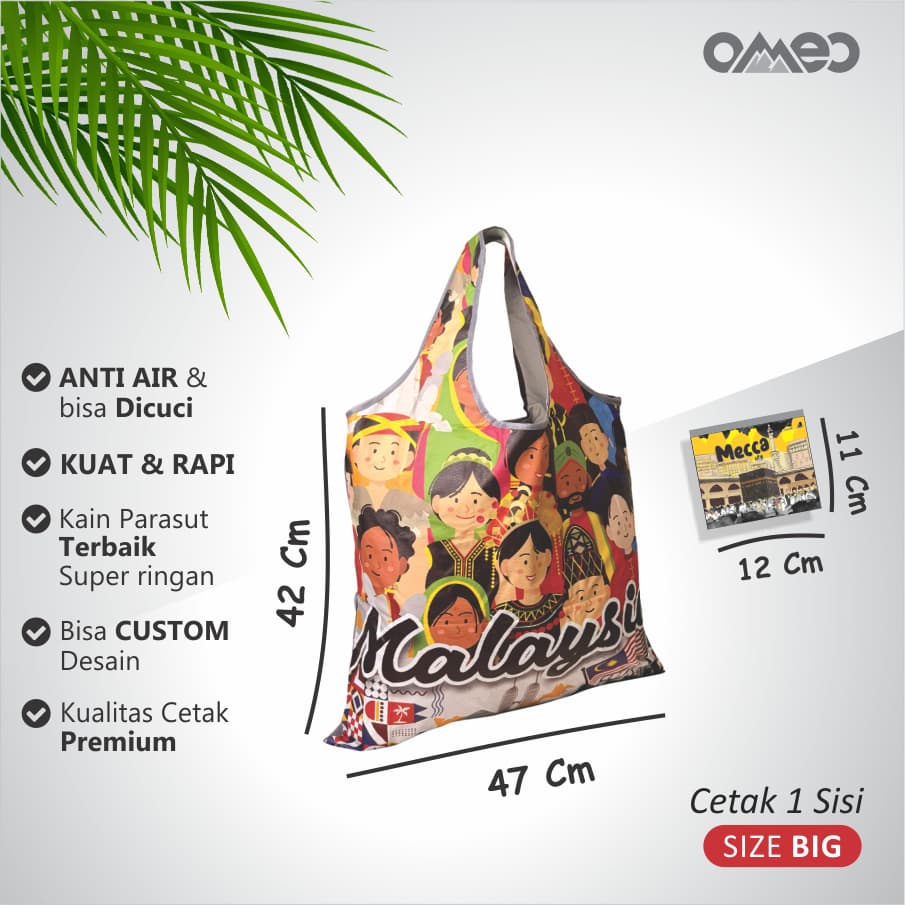OMEO Tas Belanja Lipat Shopping Bag Oleh Oleh Malaysia Size Big TB 10