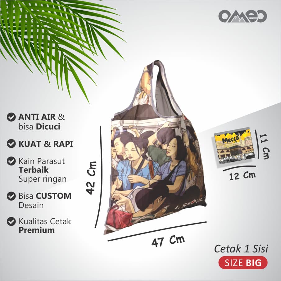 Tas Belanja Lipat Shopping Bag Motif KOREA Size BIG TB 94
