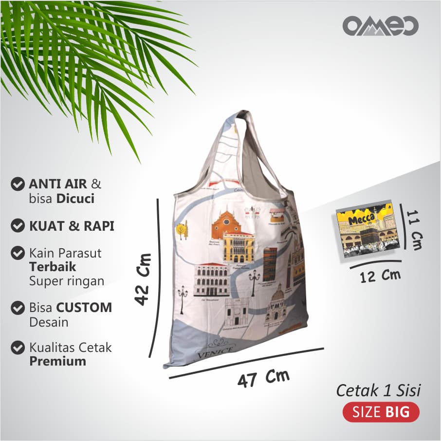 OMEO Tas Belanja Lipat Shopping Bag Motif Venice Size Big  TB 72